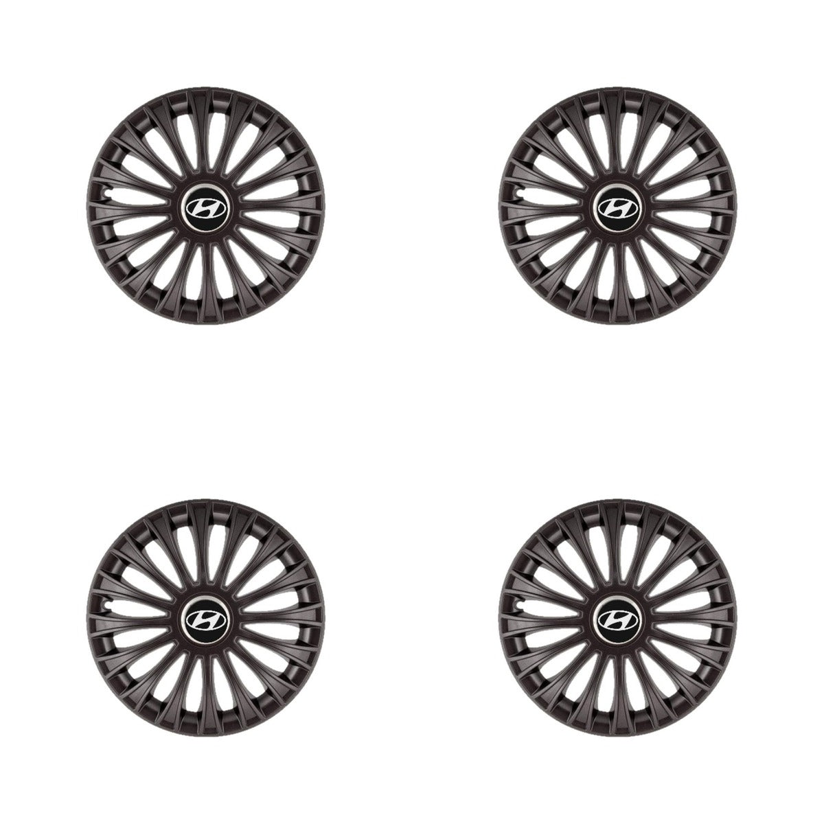 Set 4 Capace Roti 15 inchi (R15) Dino Negru, Compatibile cu Hyundai