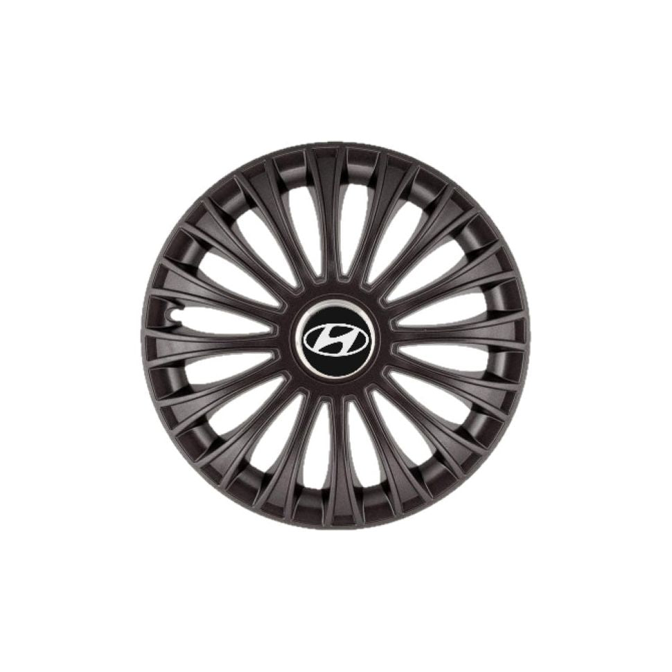Set 4 Capace Roti 15 inchi (R15) Dino Negru, Compatibile cu Hyundai