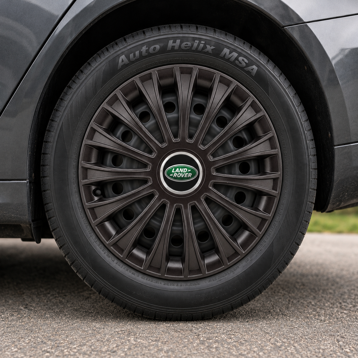 Set 4 Capace Roti 15 inchi (R15) Dino Negru, Compatibile cu Land Rover