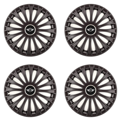 Set 4 Capace Roti 15 inchi (R15) Dino Negru, Compatibile cu Minicooper