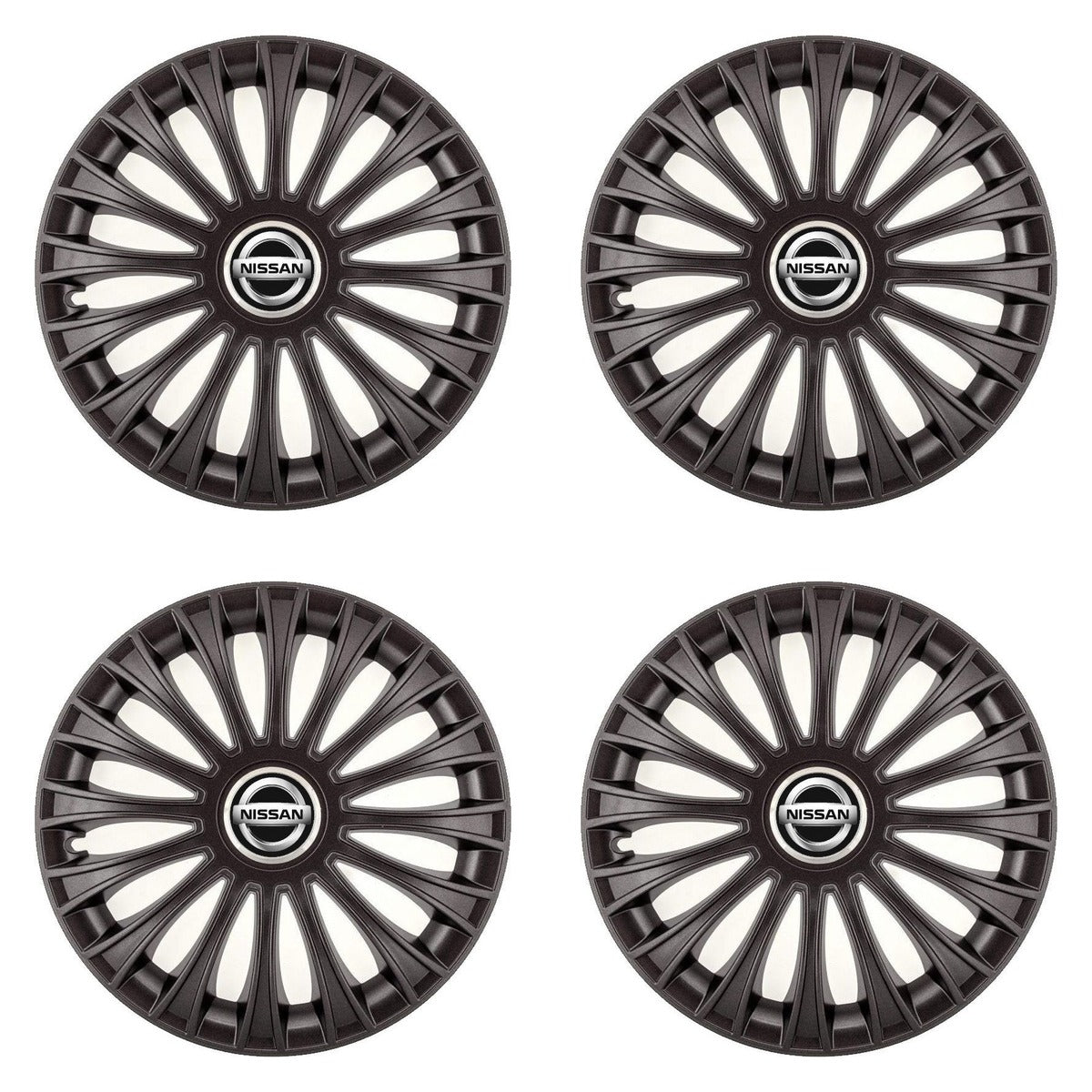 Set 4 Capace Roti 15 inchi (R15) Dino Negru, Compatibile cu Nissan