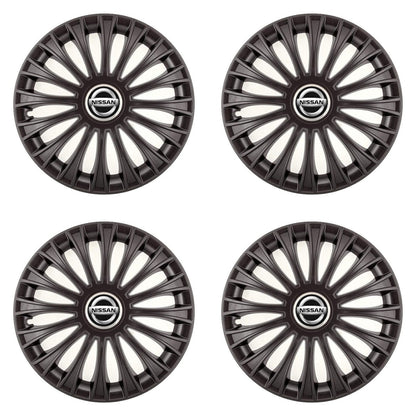Set 4 Capace Roti 15 inchi (R15) Dino Negru, Compatibile cu Nissan