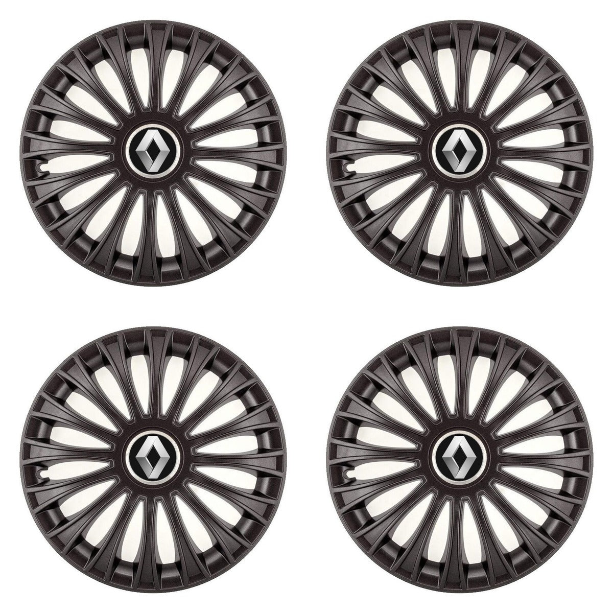 Set 4 Capace Roti 15 inchi (R15) Dino Negru, Compatibile cu Renault