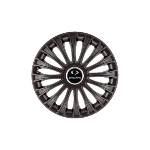 Set 4 Capace Roti 15 inchi (R15) Dino Negru, Compatibile cu SsangYong