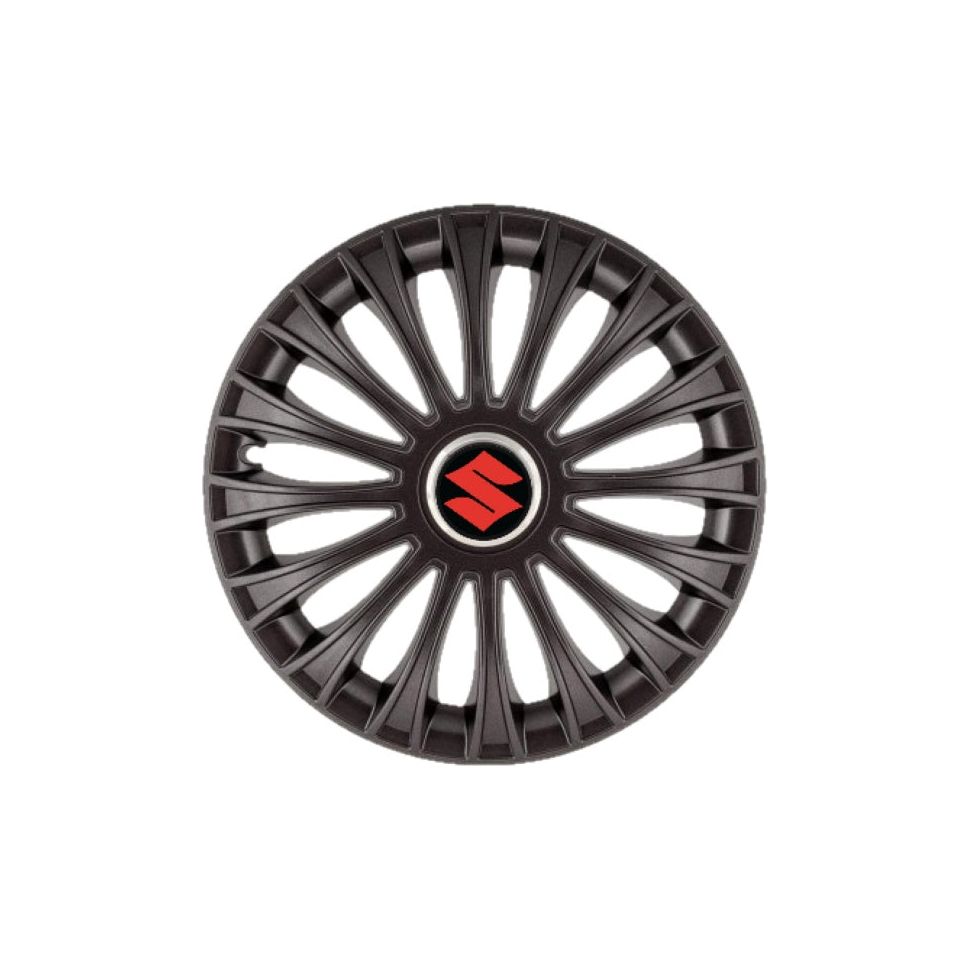 Set 4 Capace Roti 15 inchi (R15) Dino Negru, Compatibile cu Suzuki