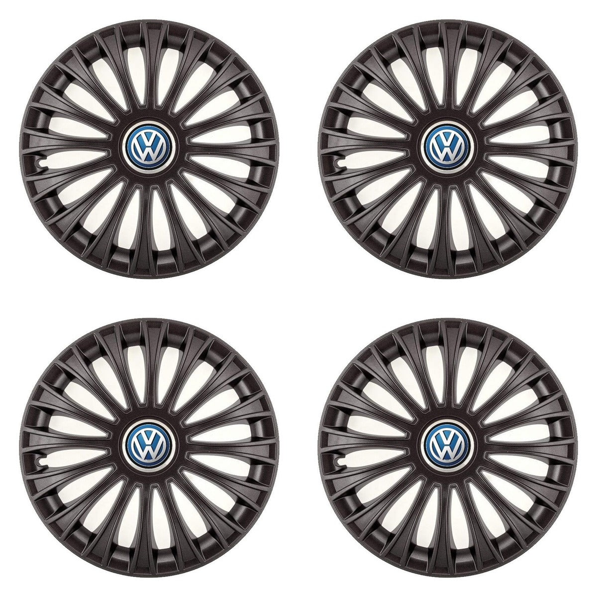 Set 4 Capace Roti 15 inchi (R15) Dino Negru, Compatibile cu Volkswagen