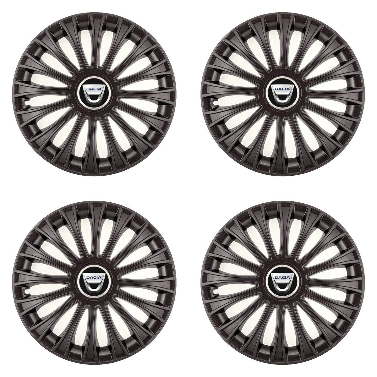 Set 4 capace roti 16 inchi (R16) Dino Negru, Compatibil Cu Dacia