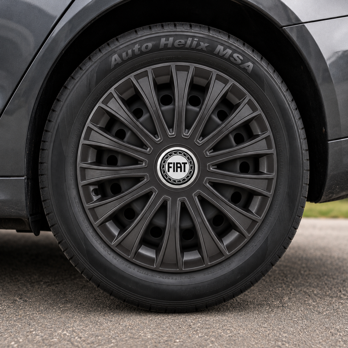 Set 4 capace roti 16 inchi (R16) Dino Negru, Compatibil Cu Fiat