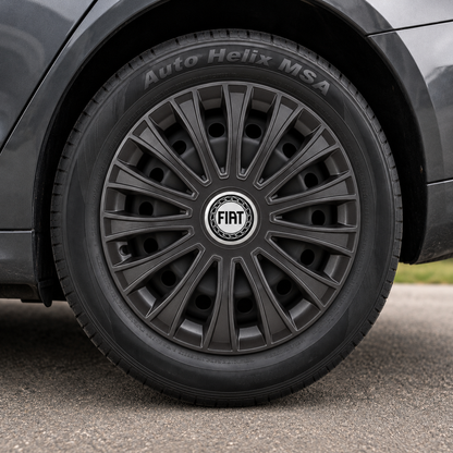 Set 4 capace roti 16 inchi (R16) Dino Negru, Compatibil Cu Fiat