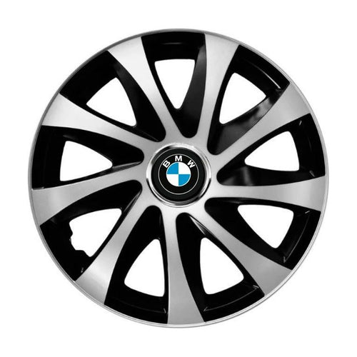 Set 4 capace roti Drift exrta Gri-Negru R14 Compatibil Cu BMW