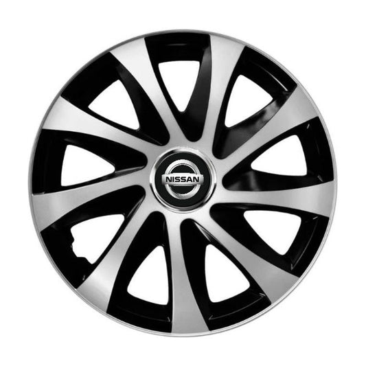 Set 4 capace roti Drift exrta Gri-Negru R14 Compatibil Cu Nissan
