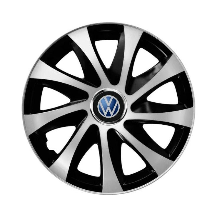 Set 4 capace roti Drift exrta Gri-Negru R14 Compatibil Cu Volkswagen