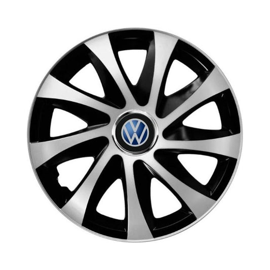 Set 4 capace roti Drift exrta Gri-Negru R14 Compatibil Cu Volkswagen