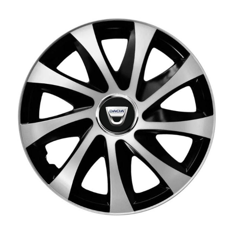 4 db-os Drift extra dísztárcsa szett szürke-fekete R15 Dacia kompatibilis