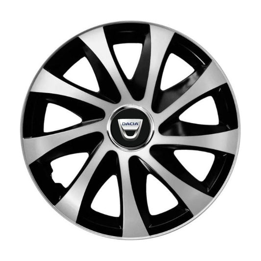 Set 4 capace roti Drift exrta Gri-Negru R15 Compatibil Cu Dacia
