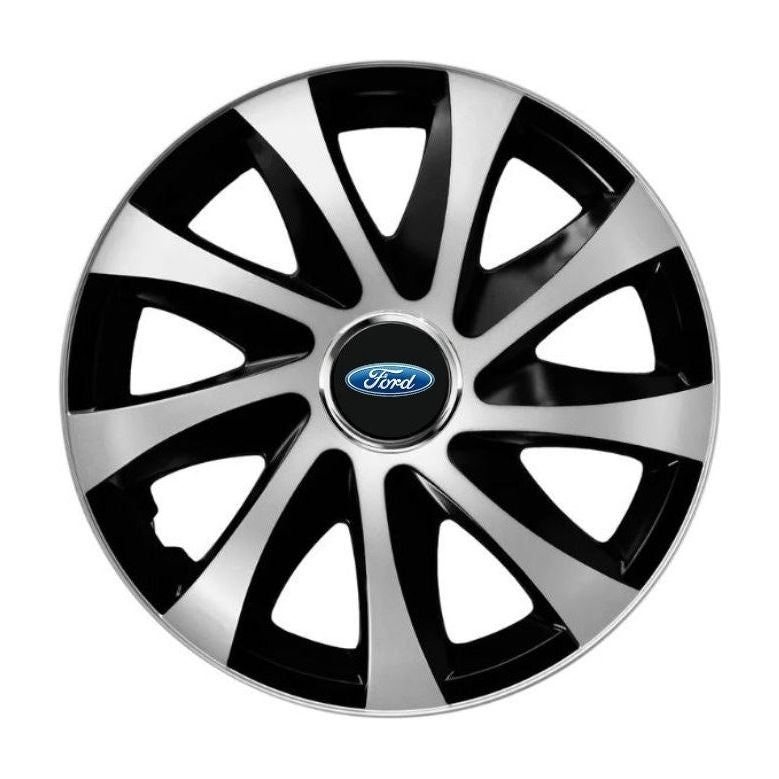 Set 4 capace roti Drift exrta Gri-Negru R15 Compatibil Cu Ford