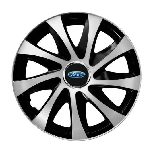 Set 4 capace roti Drift exrta Gri-Negru R15 Compatibil Cu Ford