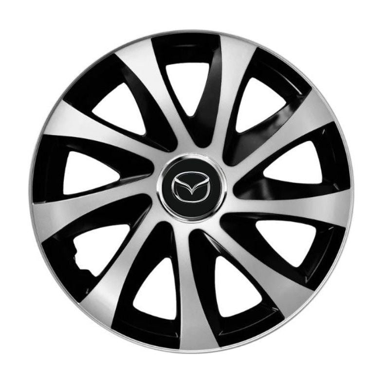 Комплект 4 таса Drift екстра сиво-черни R15 съвместими с Mazda