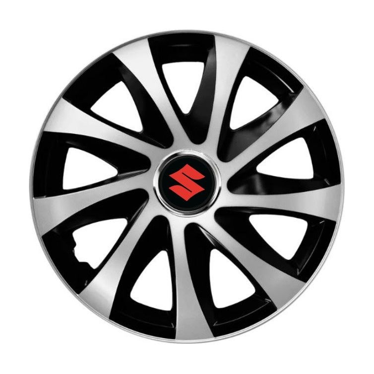 Set 4 capace roti Drift exrta Gri-Negru R15 Compatibil Cu Suzuki