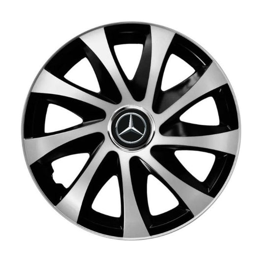 Set 4 capace roti Drift exrta Gri-Negru R15 Compatibil Cu Mercedes-Benz