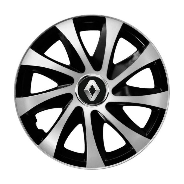 Set 4 capace roti Drift exrta Gri-Negru R16 Compatibil Cu Renault
