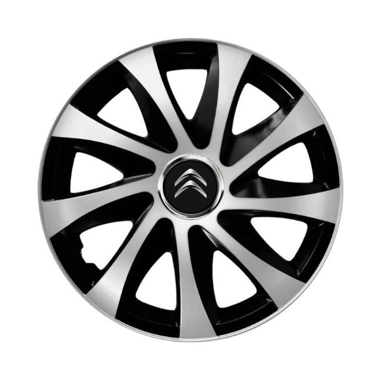 Set 4 capace roti Drift exrta Gri-Negru R16 Compatibil Cu Citroen