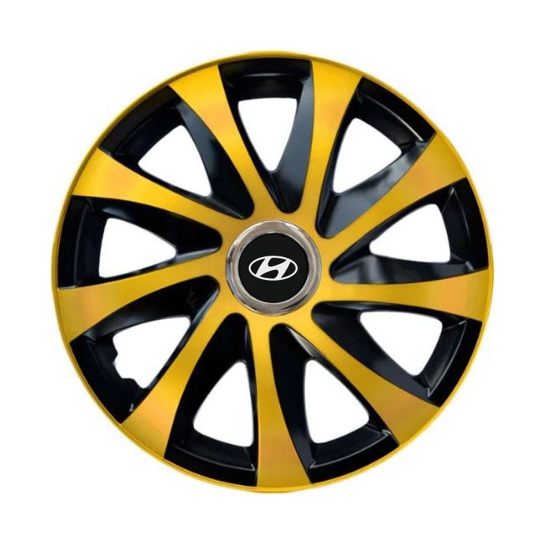 4 db-os Drift extra arany R15 dísztárcsa szett, Hyundai-val kompatibilis