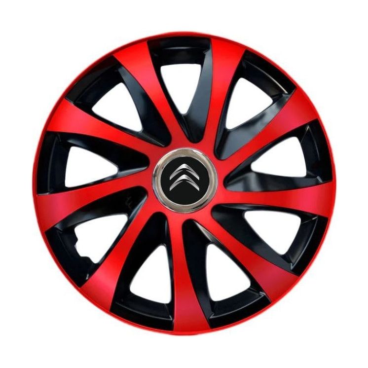 4 darabos Drift extra piros R14 dísztárcsa készlet Citroën modellekhez