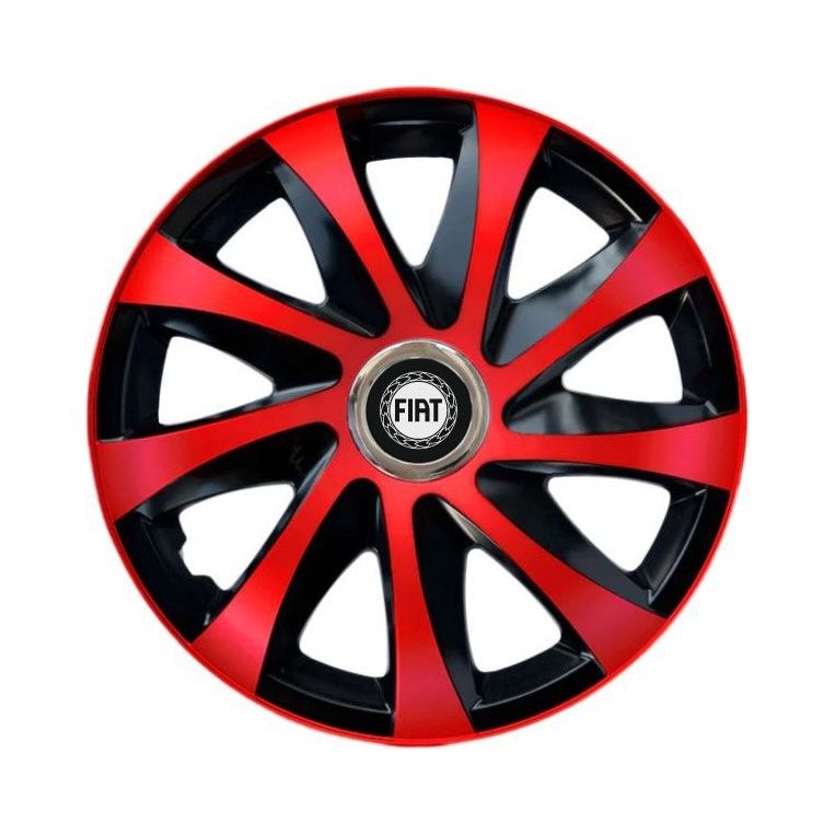 4 darabos Drift extra piros R14 dísztárcsa készlet Fiat modellekhez