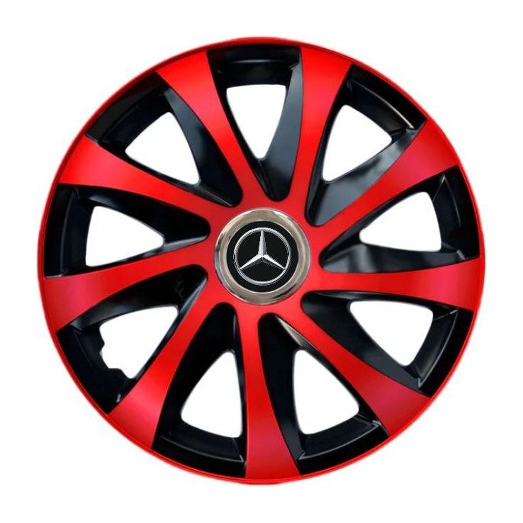 4 darabos Drift extra piros R16 dísztárcsa készlet Mercedes-Benz modellekhez