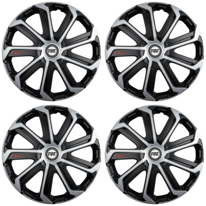 Set 4 Capace Roti Evo Gri-Negru R14, Pentru FIAT