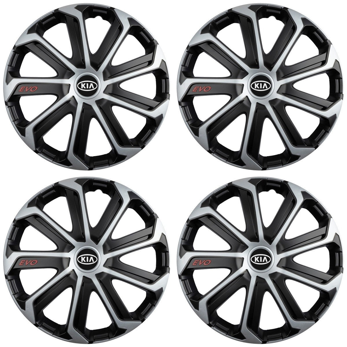 Set 4 Capace Roti Evo Gri-Negru R14, Pentru KIA