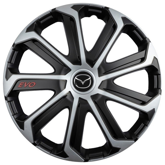 Set 4 Capace Roti Evo Gri-Negru R14, Pentru MAZDA
