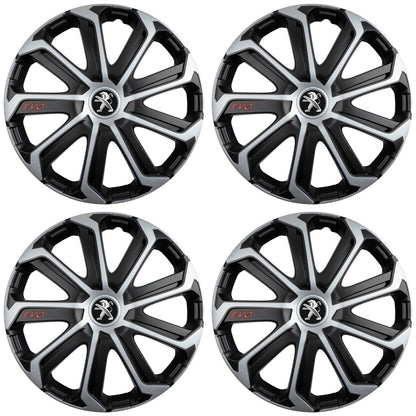 Set 4 Capace Roti Evo Gri-Negru R14, Pentru PEUGEOT