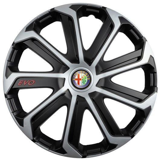 Set 4 Capace Roti Evo Gri-Negru R15, pentru ALFA ROMEO