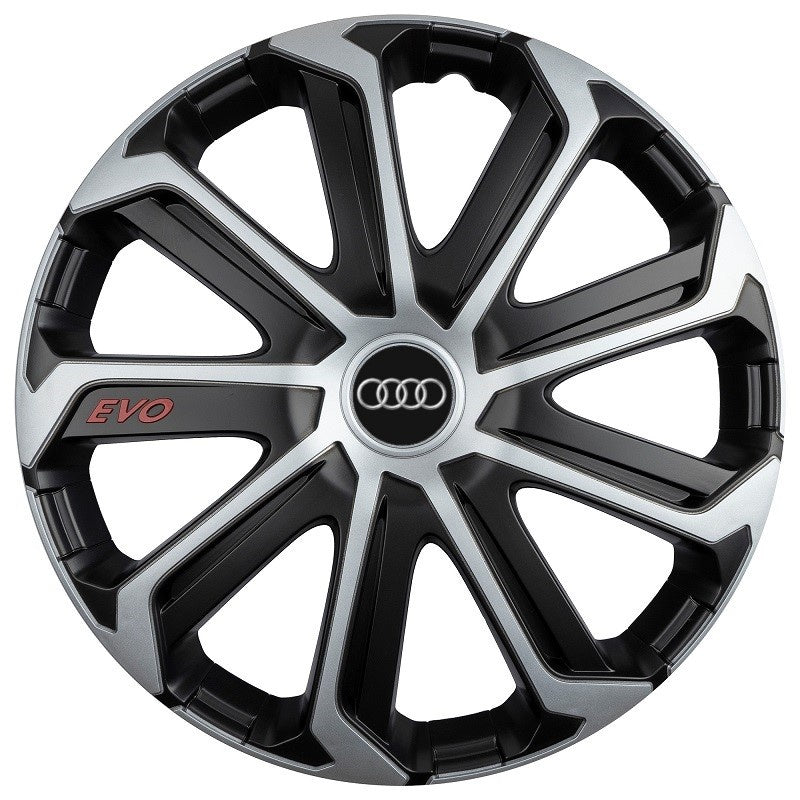 Set 4 Capace Roti Evo Gri-Negru R15, pentru AUDI