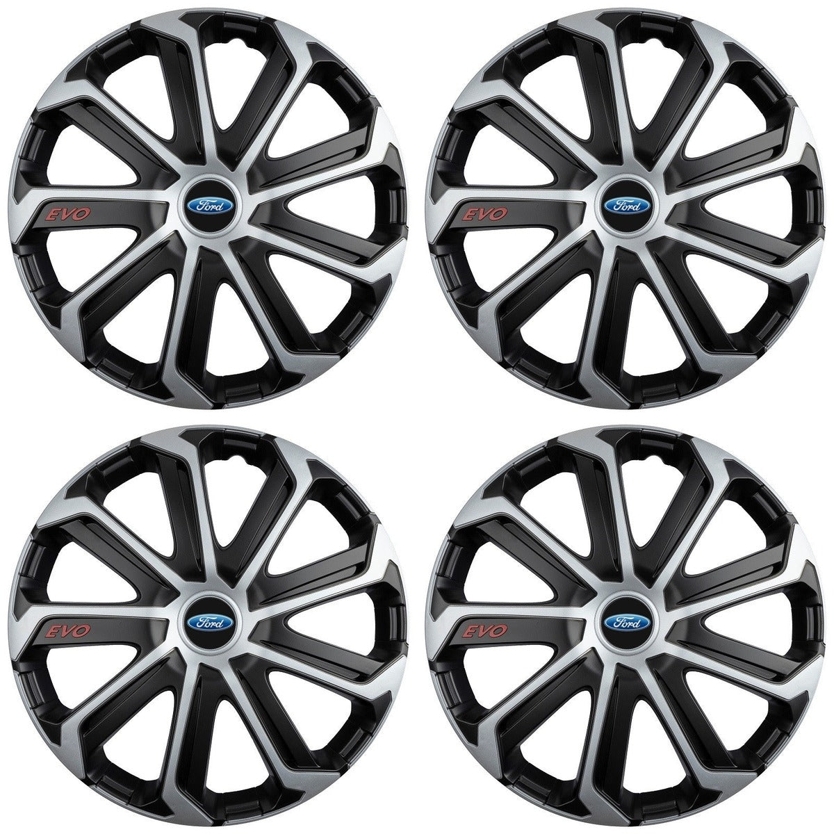 Set 4 Capace Roti Evo Gri-Negru R15, pentru FORD