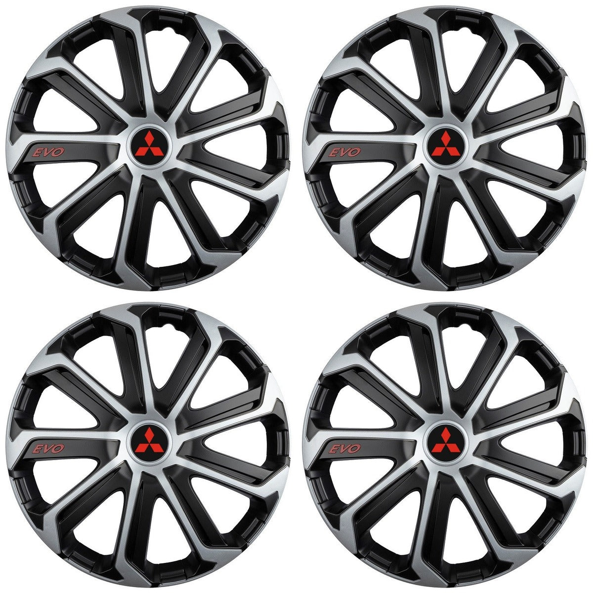 Set 4 Capace Roti Evo Gri-Negru R15, pentru MITSUBISHI