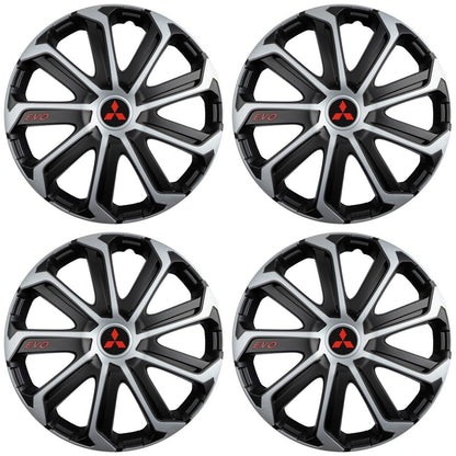 Set 4 Capace Roti Evo Gri-Negru R15, pentru MITSUBISHI