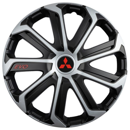 4 db-os Evo dísztárcsa szett szürke-fekete R15, MITSUBISHI-hoz
