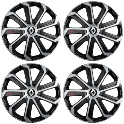 Set 4 Capace Roti Evo Gri-Negru R15, pentru RENAULT