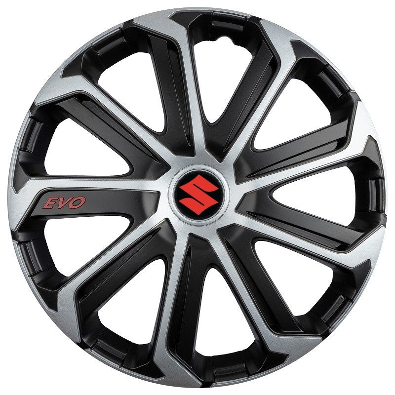 Set 4 Capace Roti Evo Gri-Negru R15, pentru Suzuki