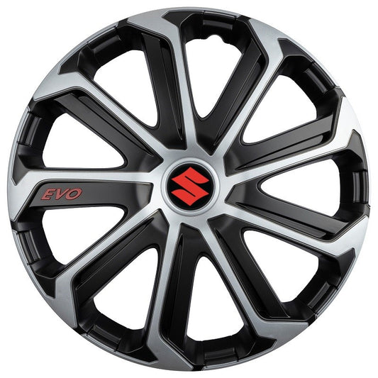 Set 4 Capace Roti Evo Gri-Negru R15, pentru Suzuki