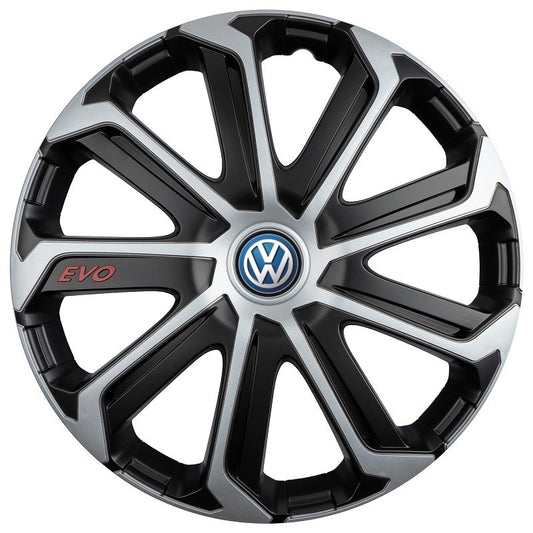 Set 4 Capace Roti Evo Gri-Negru R15, pentru Volkswagen