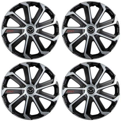 Set 4 Capace Roti Evo Gri-Negru R16, pentru MAZDA
