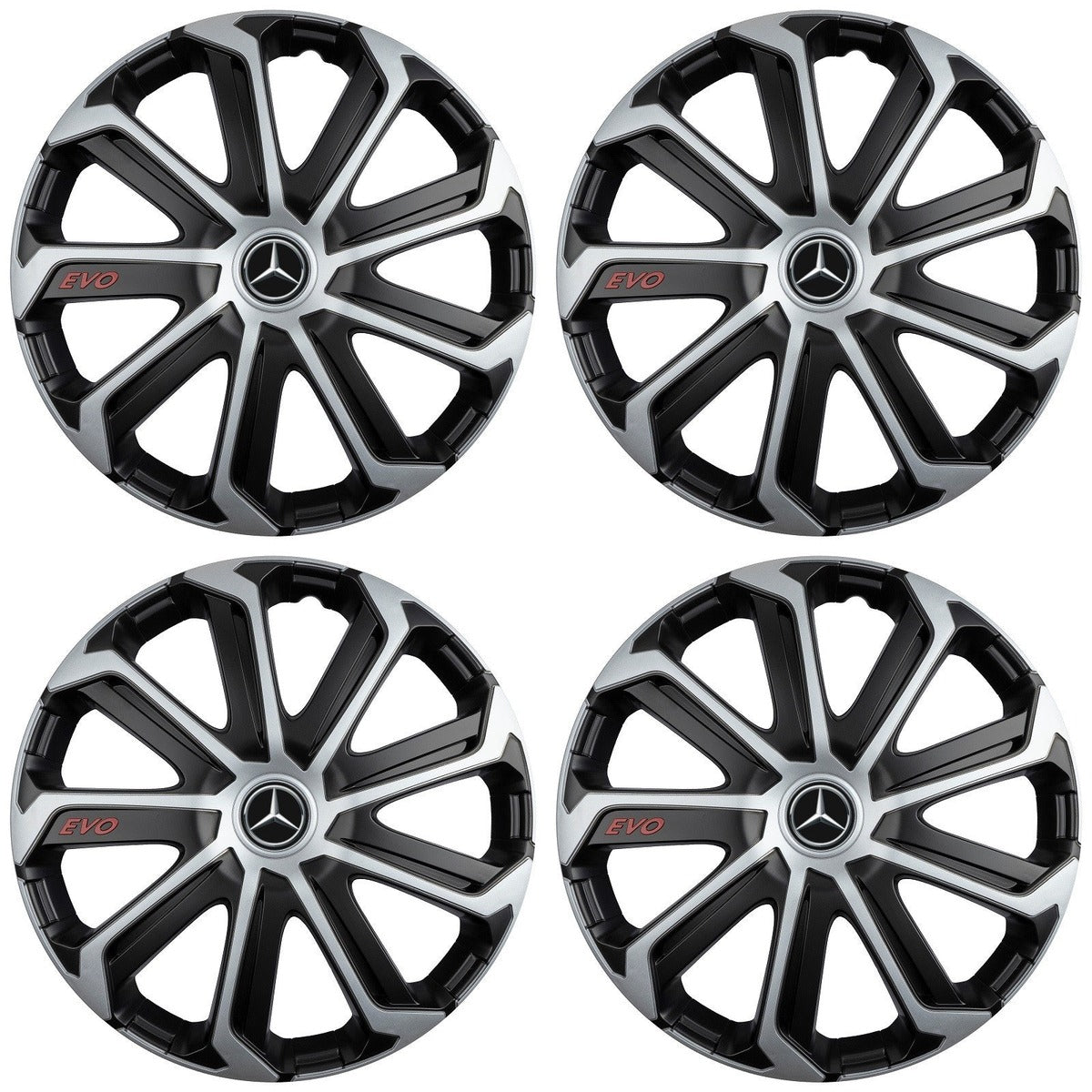 Set 4 Capace Roti Evo Gri-Negru R16, pentru MERCEDES