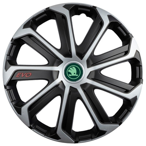 Set 4 Capace Roti Evo Gri-Negru R16, pentru Skoda Nou Verde