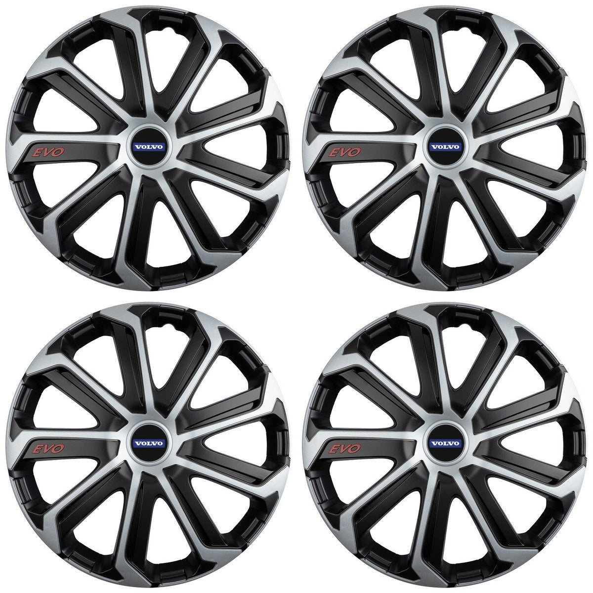 Set 4 Capace Roti Evo Gri-Negru R16, pentru VOLVO