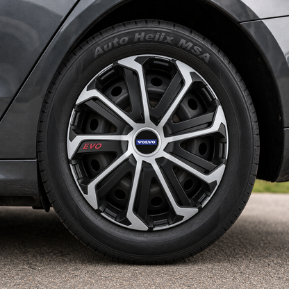 Set 4 Capace Roti Evo Gri-Negru R16, pentru VOLVO