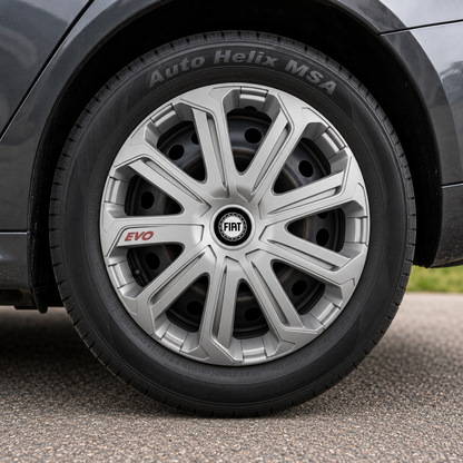 Set 4 Capace Roti Evo Gri R14, Pentru Fiat